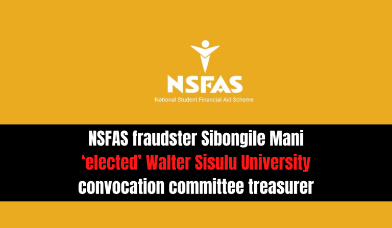 The NSFAS fraudster Sibongile Mani was elected treasurer of Walter Sisulu University’s convocation committee