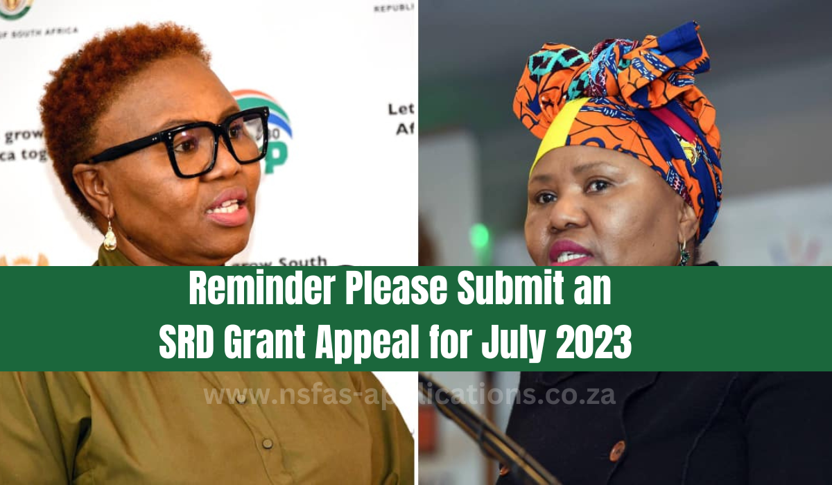 Reminder Please Submit an SRD Grant Appeal for July 2023