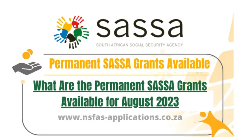 What Are the Permanent SASSA Grants Available for August 2023