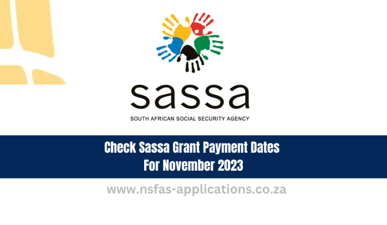 Check Sassa Grant Payment Dates For November 2023