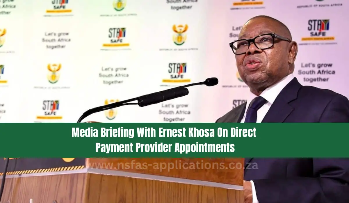 Media Briefing With Ernest Khosa On Direct Payment Provider Appointments