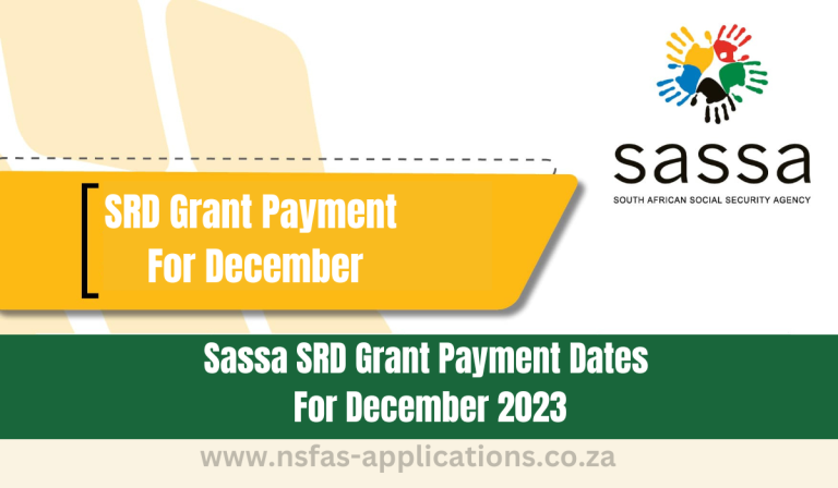 Sassa SRD Grant Payment Dates For December 2023