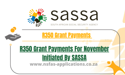 R350 Grant Payments For November Initiated By SASSA