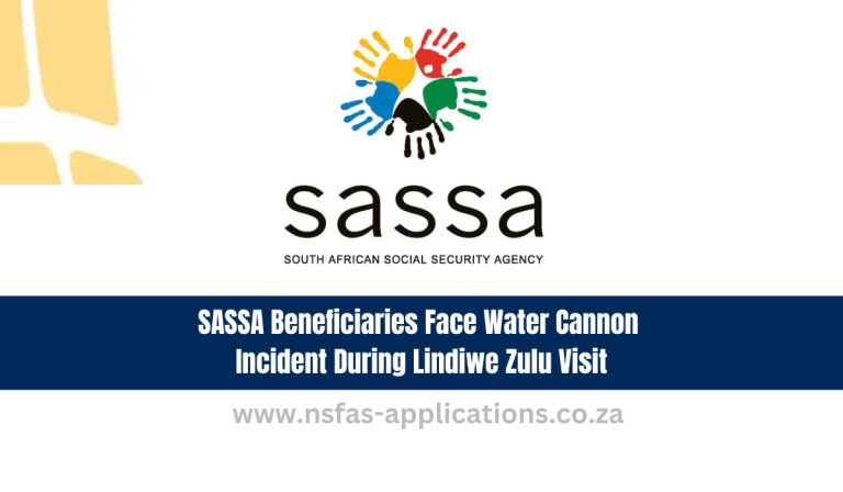 SASSA Beneficiaries Face Water Cannon Incident During Lindiwe Zulu Visit