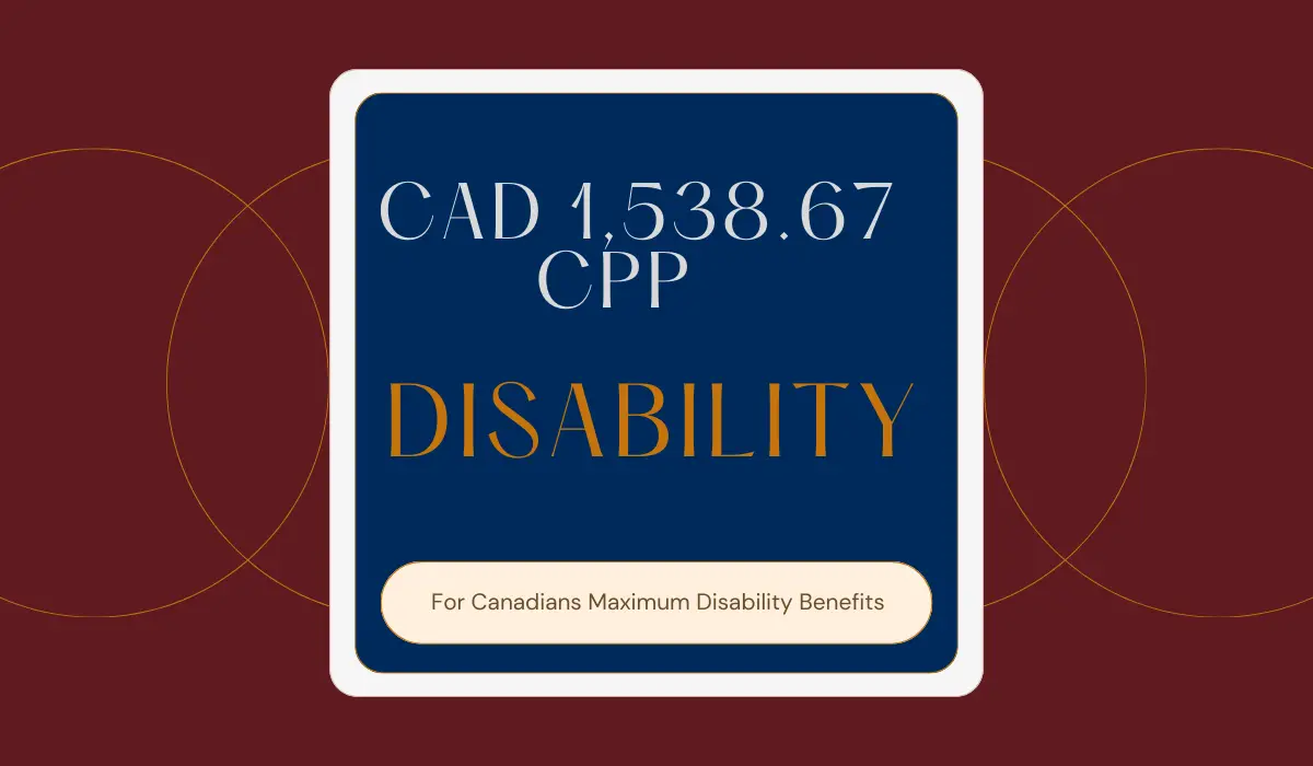CAD 1,538.67 CPP Disability For Canadians: Maximum Disability Benefits